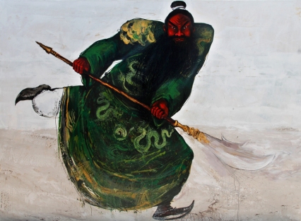 Pangdima Kesetiaan (Commander of Allegiance), 2013, Acrylic on canvas, 180x150cm. From: http://indoartnow.com/artists/putu-sutawjaya