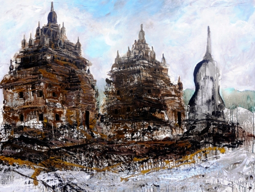 Silent Temple of Plaosan, 2013, Mixed Media on canvas, 200x150cm. From: http://www.gajahgallery.com/artist.php?artistID=38 